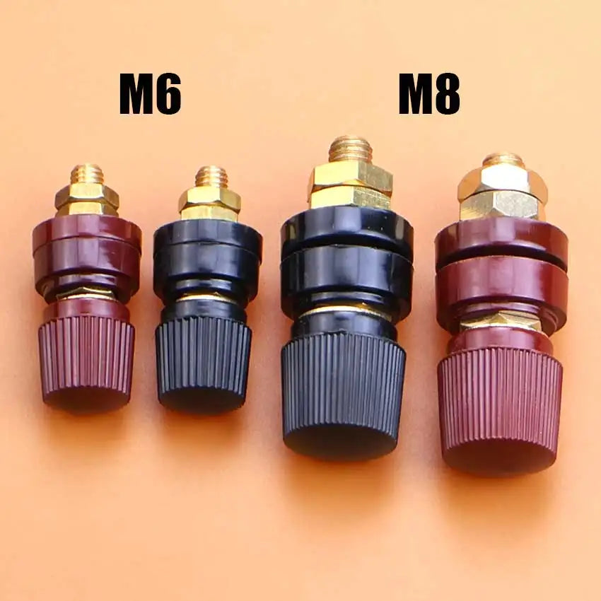 1/2pcs Red Black 6mm 8mm Pure Copper Terminal Blocks Power Supply Terminals M6 M8 Welding Machine Inverter Post Connector