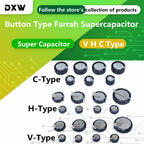 2PCS/Lot Super Capacitor 5.5V 0.1F 0.22F 0.33F 0.47F 0.68F 1F 1.5F 4.0F Button Type Farrah Supercapacitor VHC Type
