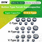 2PCS/Lot Super Capacitor 5.5V 0.1F 0.22F 0.33F 0.47F 0.68F 1F 1.5F 4.0F Button Type Farrah Supercapacitor VHC Type