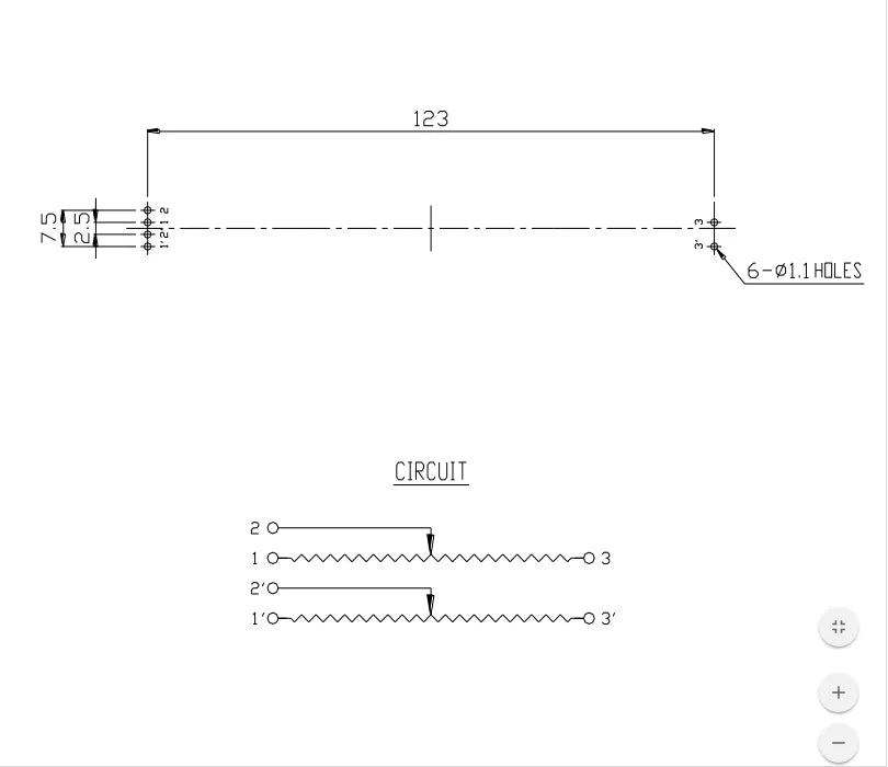 1pcs，Straight slip potentiometer，A103，A10K，6Pin，Total length 128mm，Mixing console volume putter