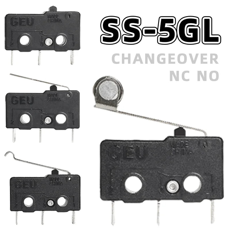 SS-5GL 2/3Pins Micro Limit Switch NO/NC/CHANGEOVER SPDT Snap Action Switch ON/OFF