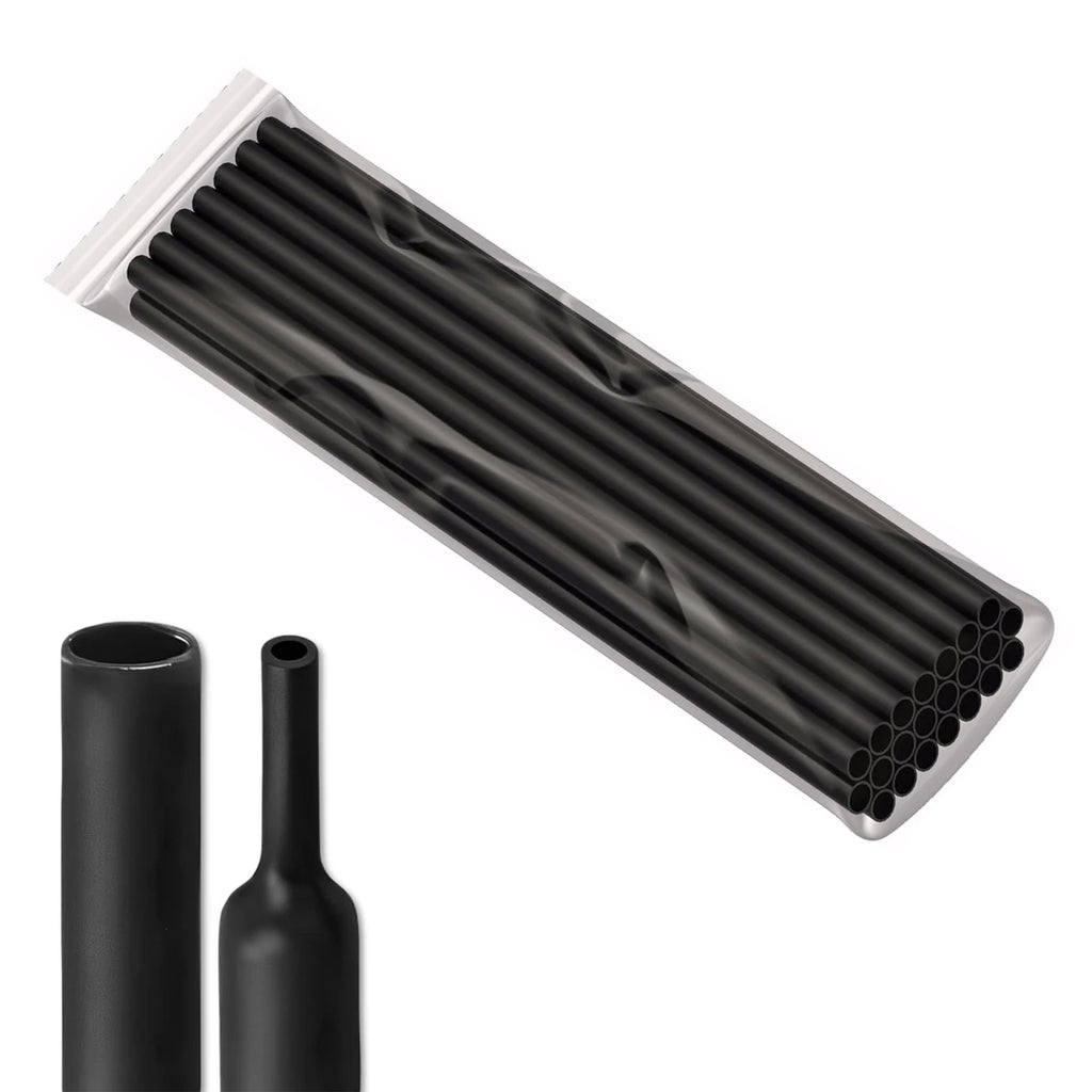 30.5cm/1ft Φ1.6mm to Φ64m 3:1 Ratio Heat Shrink Tubing 22pcs Dual Wall Adhesive Lined Shrinkable Wire Wrap Tube Waterproof Black