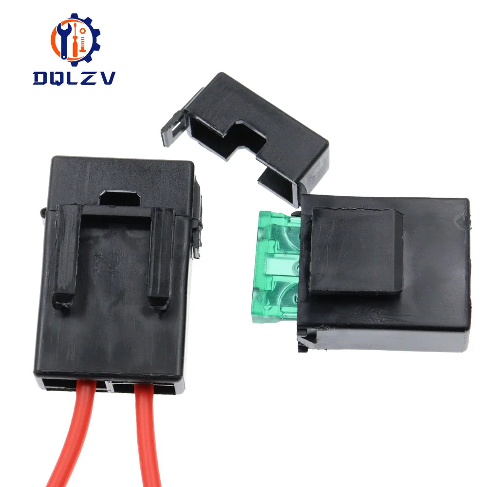 Medium ATC Fuse Holder In-line 18/16AWG Wire Copper 32V Power Blad with Small Fuse and Car Blade Fuse 2A 3A 5A 7.5A 10A 15A 20A