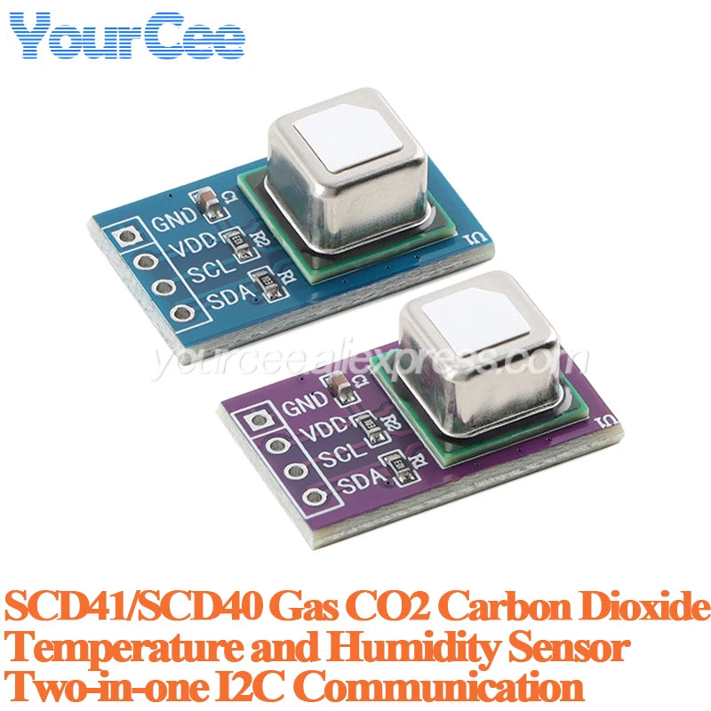 10pcs/1pc SCD40 SCD41 Gas Air Sensor Detect CO2 Carbon Dioxide Temperature and Humidity Two-in-one Module I2C II2 Communication