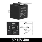 JD1914 40A 12V/24V SPDT Waterproof Car Relay, 4/5 Pin Auto Switch Starter Kit for Car Boat Tractor Truck Motorcycle