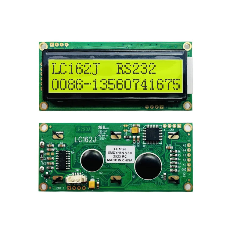 RS232 1602 16x2 LCD Display  Module  LC162D 3 size Blue Green Screen with switch AT89S5224AU Industrial Lcd Factory