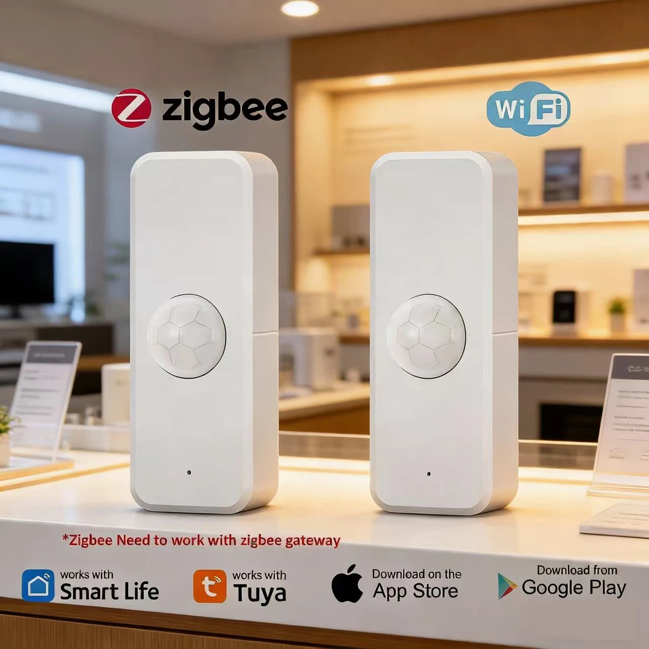 WiFi or Zigbee PIR Motion Sensor Tuya Smart Home Human Body Infrared Detector Security Smart Life Works With Alexa Google Home