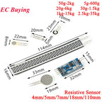 2Pcs/1pc Resistive Thin Film Pressure Sensor Flexible Force Sensitive Resistor Load Cell Converter Module 4/18/110mm For Arduino