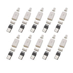 10Pcs Micro USB 5 Pin Soldering Type Male Plug Connector 5P MicroUSB Tail Charging Socket DIY Repair Plugs 4 in 1 Black White