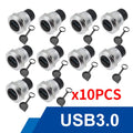 10Pcs Metal D‑Type Panel Mount Socket RJ45 CAT6 HDMI USB3.0 Straight Through Network Connector Module Round Panel Mount Adapter