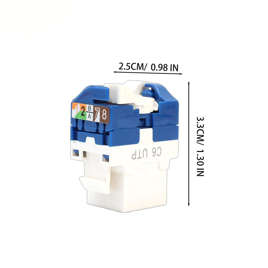 RJ45 Cat6/5e/6A Slim Profile Keystone Jack 90-Degree Ethernet Punch Down Keystone Jack Compatible Patch Panel and Wall Plate