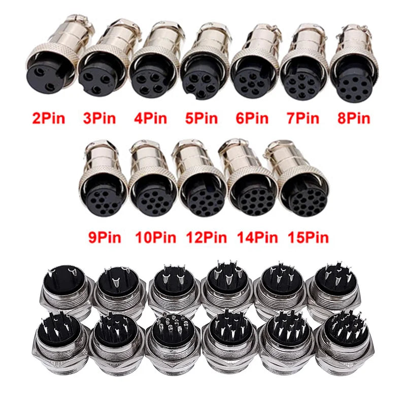10Set Metal Connectors GX20 2-Pin Circular Female Male 3-Core 4-Core Aviation Plug Quick Plug Cable Connector