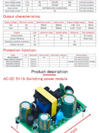 AC-DC 3.3V/5V/12V Precision Buck Converter AC 220v to 5v DC step down Transformer power supply module 1A 12W