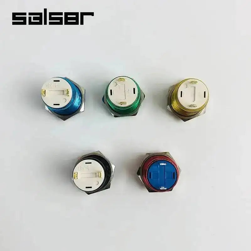 10pcs 12mm Anodize Red Blue Green Black Yellow Waterproof High Flat Head Momentary Fixation Latching Metal Push Button Switch