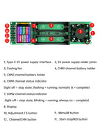 2 Channel 18650 Battery Capacity Internal Resistance Tester Automatic Charge Discharge Electronic Load Module TYPEC Power Supply