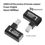 Elbow USB2.0 Printer Adapter USB Type B Male to Female For Printer Hard Drive Base Fax Machine Scanner USB 2.0 Printer Adapter