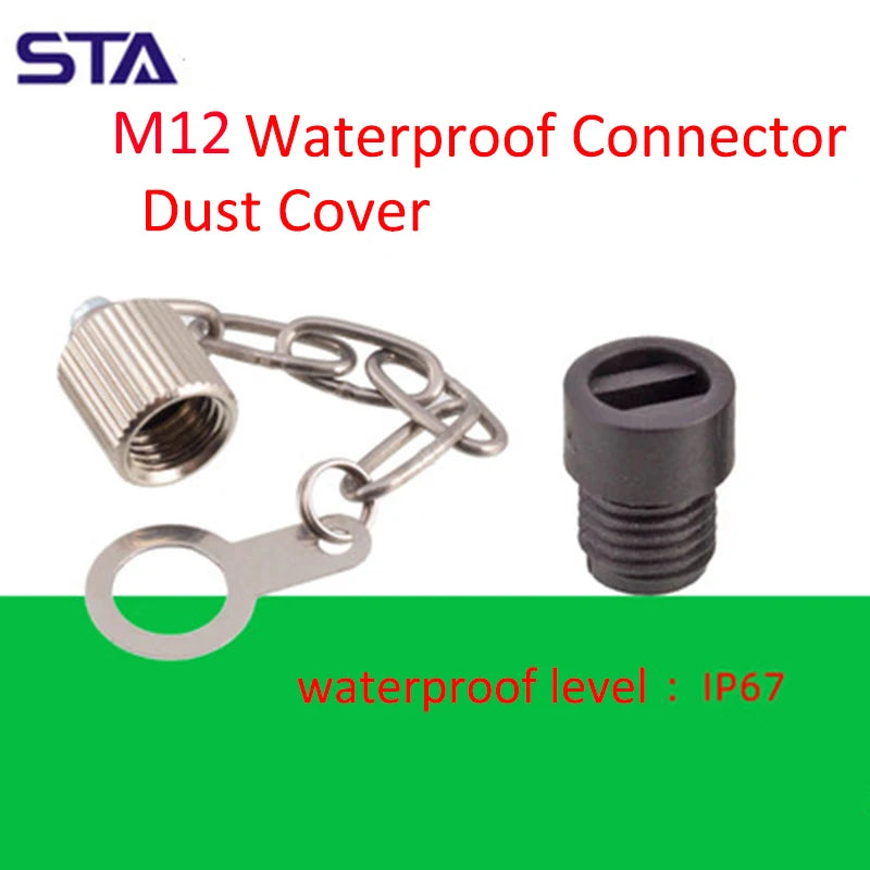 5Pcs M12 Connector Dust Cover M12 Inner Thread Outer Thread Plastic Metal Waterproof Cover IP67 Plug Protection Cover