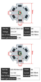 High Power LED Chip IR 730Nm 850Nm 940nm 3W 3535 LED Beads Emitter Light Infrared Radiation Bulb Laser Flashlight Night Vision C