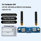 NRF24 & CC1101 433Mhz For M5Stack Cardputer ADV, Auto Switching, Strong Signal, Bruce Compatible PINGEQUA Hydra RF 424 Module