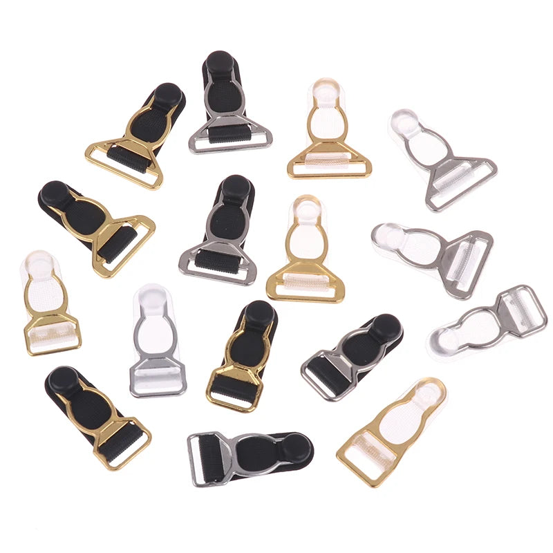 10Pcs 10/12/15/18MM Metal Adjust Buckle For Corset Leg Garter Belt Clip Hook Suspender Ends Buckles Hosiery Stocking Grips
