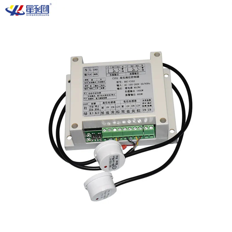 AC110-220v C352 Water Level Sensor Controller for Pump and Valves,Optional 1m/3m/5m/10m Cable