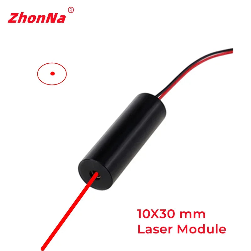 635nm 5mW 10X30mm Laser Module Red Light Single Point OpticsLocatorAiming Glass LensInstallation Accessories Input Voltage 3-5 V
