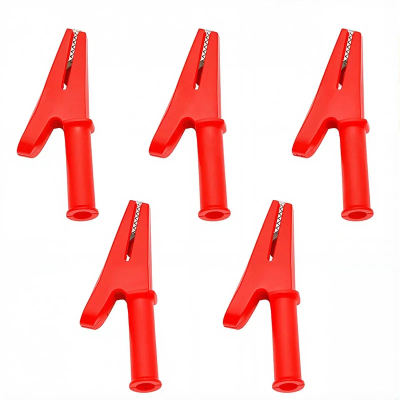 5Pcs 30A Alligator Clip Battery Test Clip Multimeter Pen Cable Probes Crocodile Clamps with 4mm Jack