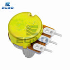 5PCS WH148 1K 5K 10K 20K 50K 100K 500K Ohm 15mm 3 Pin Linear Taper Rotary Potentiometer Resistor for Arduino with AG2 White Cap