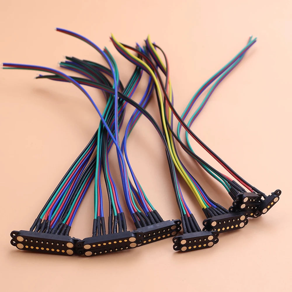 JCD Spring Loaded Male Female 2.5/2.54 MM Pitch 2P 3 4 5 6 7 8 Pole Through Holes PCB BTB Connector 2A DC Magnetic Pogo Pin