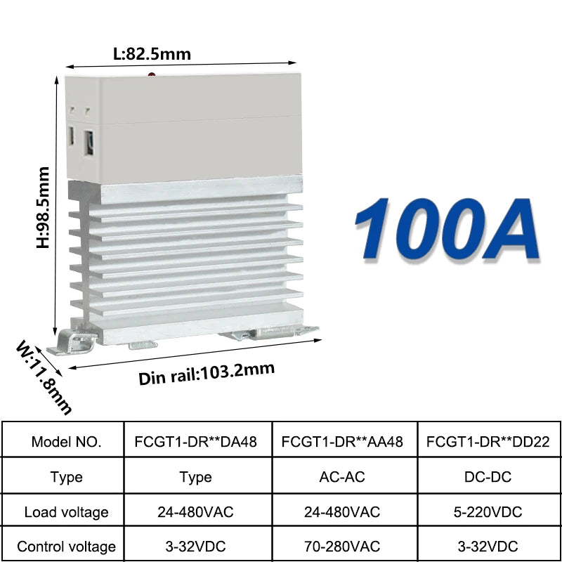 10A 25A 40A 60A 80A 100A Single Phase Slim SSR Solid State Relay With Heat Sink Industrial Relay DIN Rail Mount