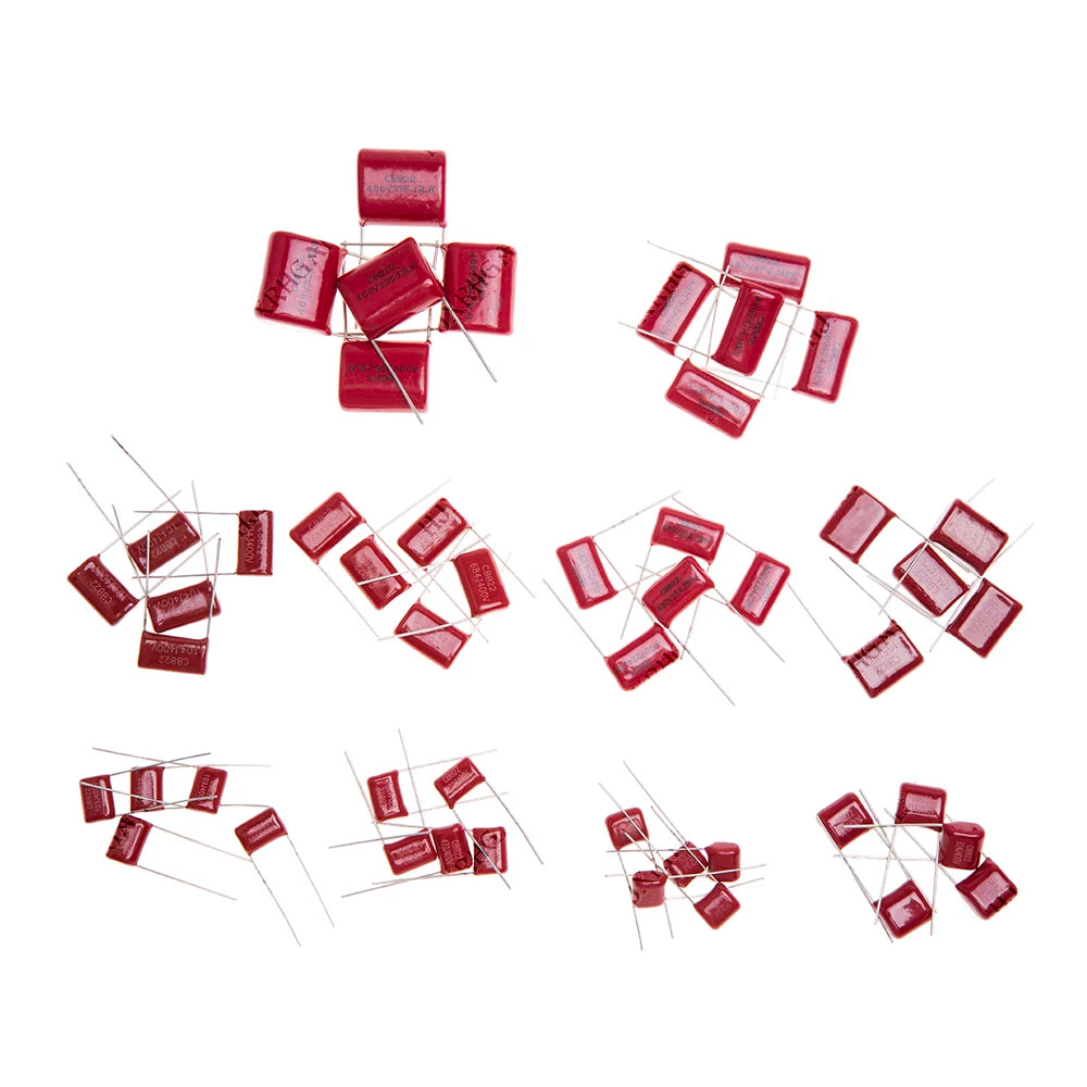 KIT 50PC=10value*5PCS Metallized Polyester Film Capacitors CBB Assortment Kit 400V 10nF ~ 3.3UF