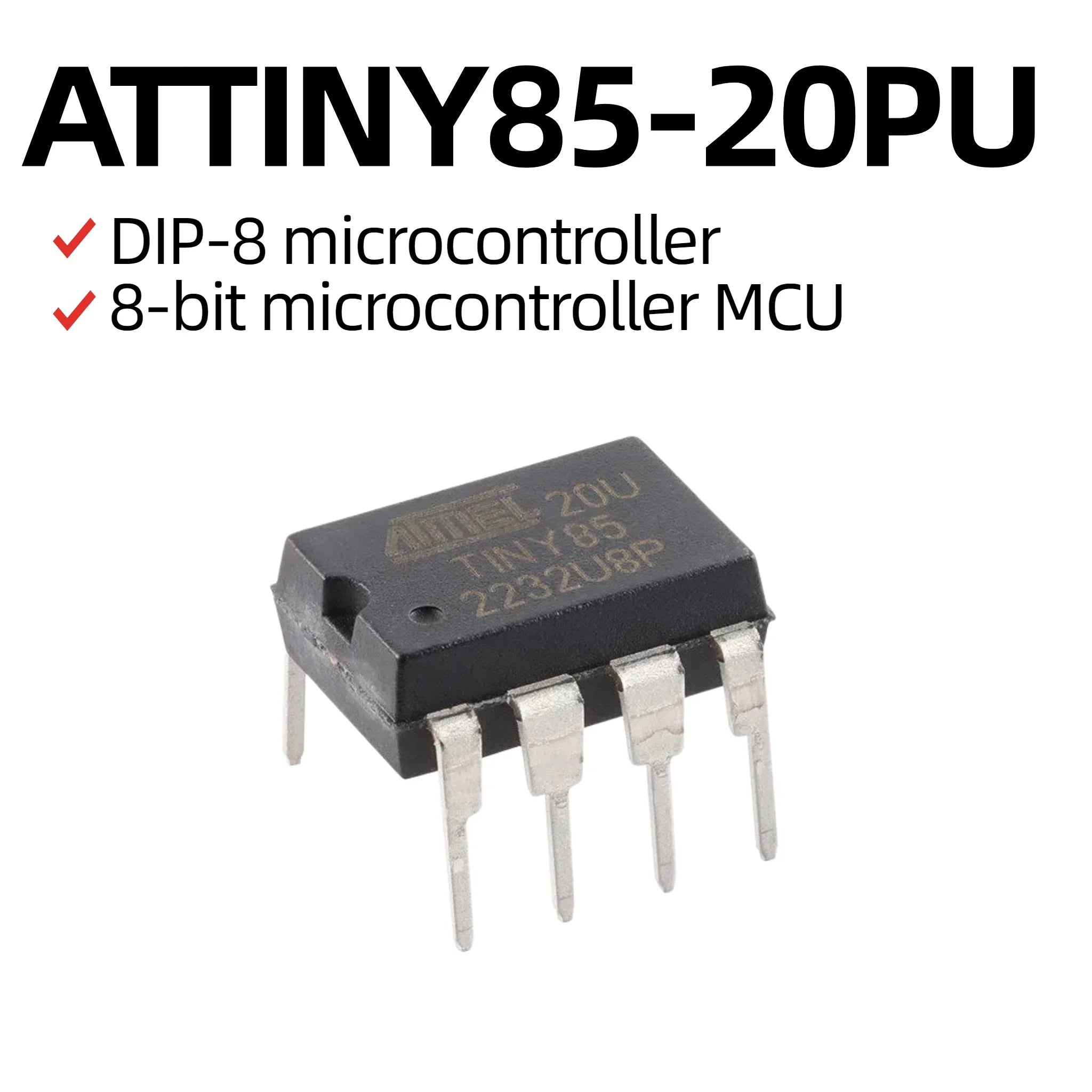 1/5/10PCS ATtiny85-20PU DIP-8 ATTINY85 DIP8 85-20PU ATTINY85-20 20U TINY85 DIP 8-bit AVR Microcontroller Chip IC New Original