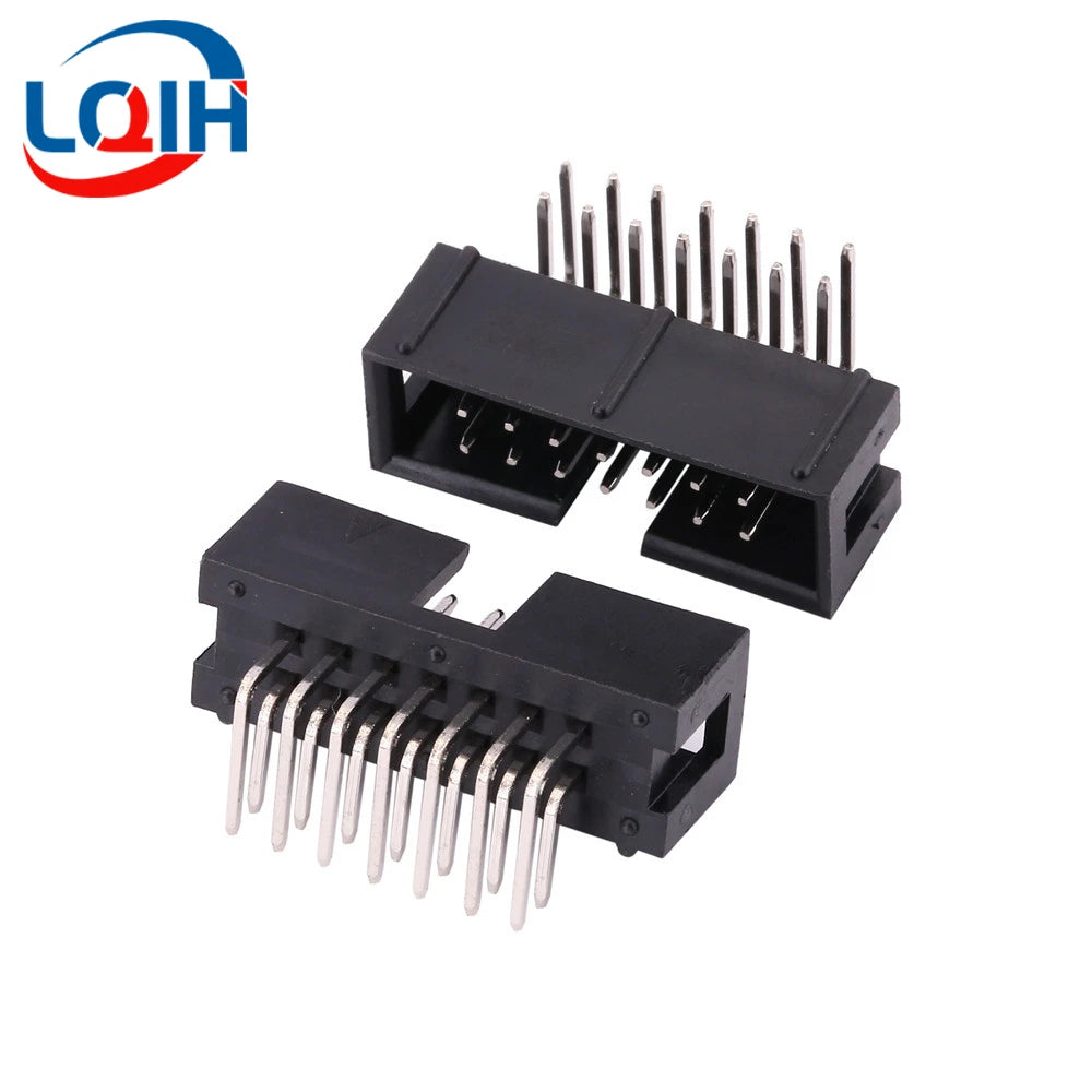 10PCS DC3 6P/8P/10P/14P/16P/20P/30P/34P/40P 2.54mm Socket Header Connector ISP Male Double-spaced Straight needle Curved needle