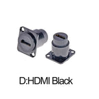 1PC Metal D Type Module RJ45 CAT6&USB 2.0/3.0&Type C&HDMI-Jack Socket Through Network Panel Mounting Electronic Connector