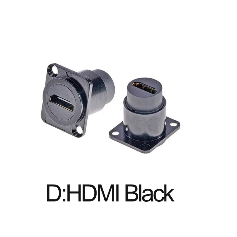 1PC Metal D Type Module RJ45 CAT6&USB 2.0/3.0&Type C&HDMI-Jack Socket Through Network Panel Mounting Electronic Connector