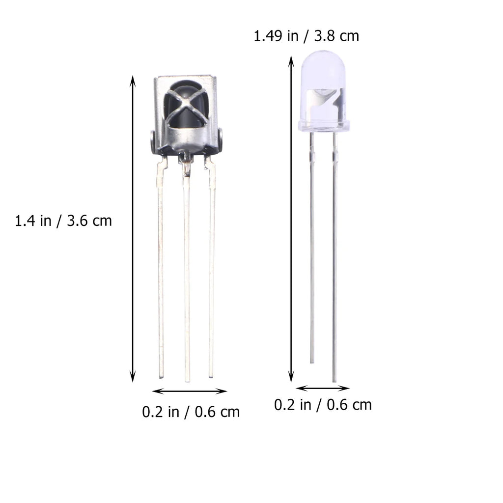 5Pairs Infrared Diode Ir LED Emitter Receiver Durable Kit for Household Appliances Air Conditioning Fan Remote