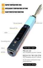 Pine64 Smart Mini Pinecil Soldering Iron With B2 BC2 KU C1 ILS I C4 D24 K Tips With DC power supply Storage Bag