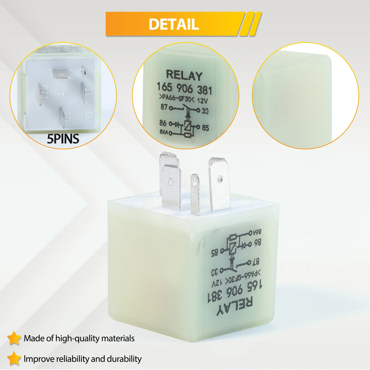 Car Engine Control Unit ECU & Fuel Pump 5-Pin Relay (No.30) 165906381 165 906 381 for Volkswagen VW Passat B5 Corrado Audi A4 A6