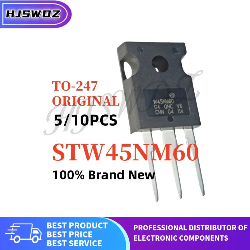 5-10PCS Original STW45NM60 STW 45NM60 TO-247 45A 600V MOSFET field effect transistors Brand New In Stock