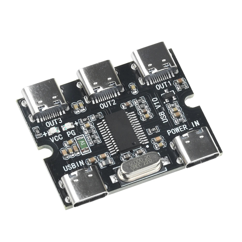 DC5V USB Expansion Board Hub 1 In 3 Out Hub Expansion Module With Power Interface Type C ﻿
