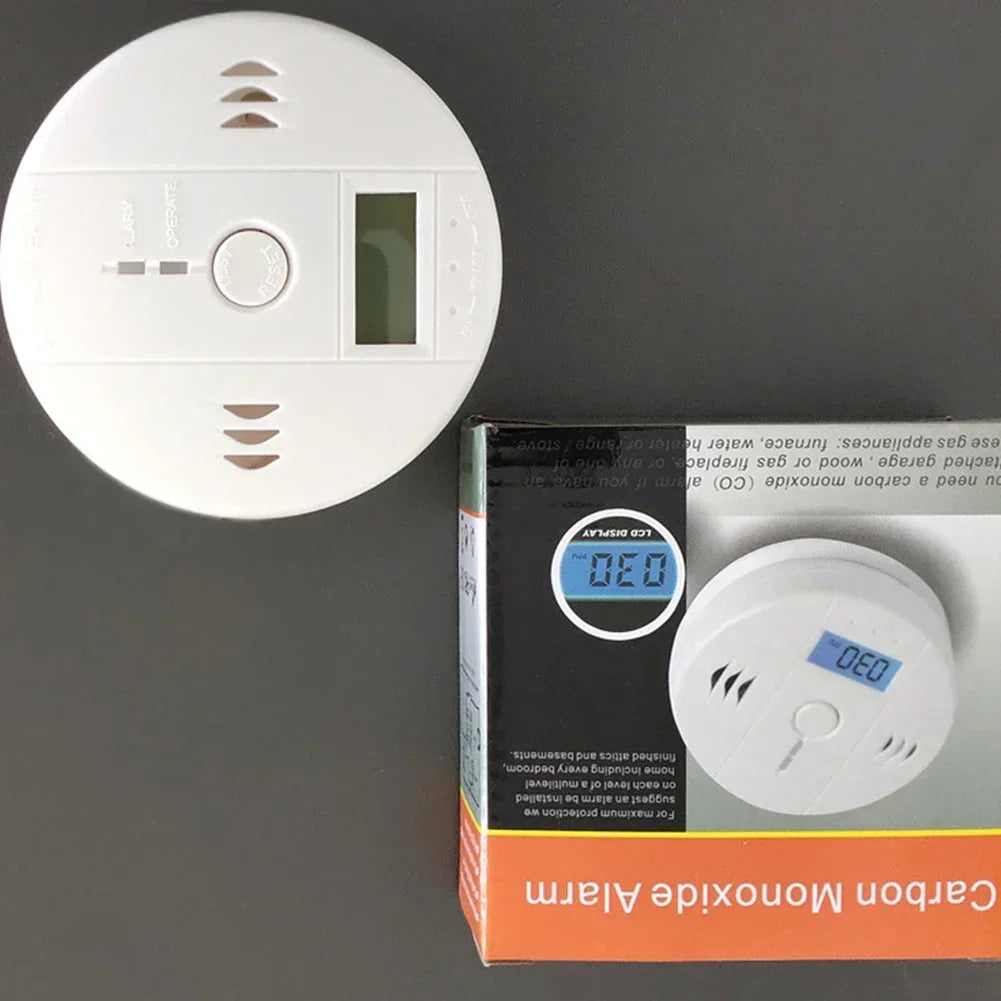 LCD CO Sensor Alarm Carbon Monoxide Poisoning Smoke Detector Built In 85dB Siren Independent Co Poisoning Warning Detector