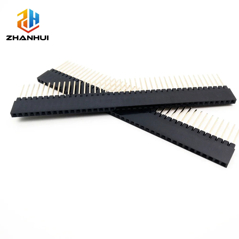 1x40 Pin Single Row Female Header 2.54mm Pitch PC104 Style Long Pin Stacking Connector for Arduino DIY (5/10/20 Pcs)