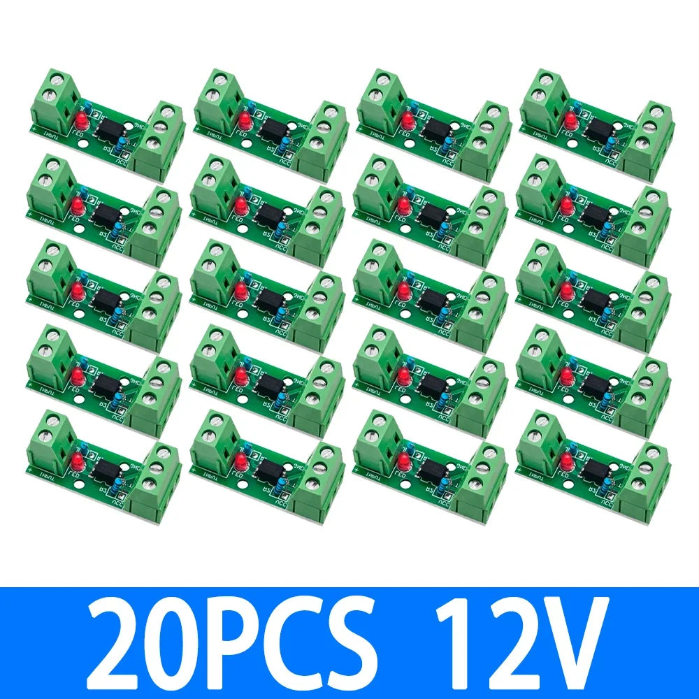 1~20PCS 1 Channel Way Optocoupler Isolation Module PC817 3V-5V 12V 24V Photoelectric Isolator Rail Holder PLC Drive Motor Board