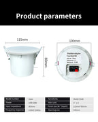 3 Inch 10W Wall Ceiling Speakers 8 ohm Impedance Full Range Stereo Sound Embedded Passive Speakers Home Background Music System