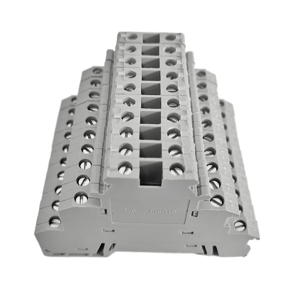 10Pcs DIKD1.5 DIN Rail Terminal Block | 3-Level Sensor Actuator Triple Wire Connector | Three-Layer DIKD-1.5 Conductor