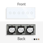 TAWOIA EU Triple 1/2/3/4 Gang 1/2 Way Wall Touch Light Switch 228mm Waterproof Backlight Sensor On/Off Switches