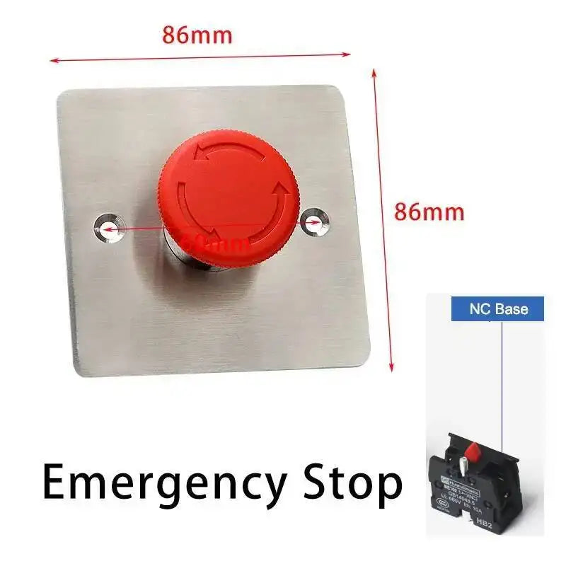 Stainless Steel 86 Type Concealed Push Button Switch Emergency Stop Start Fan Elevator Remote Control Panel