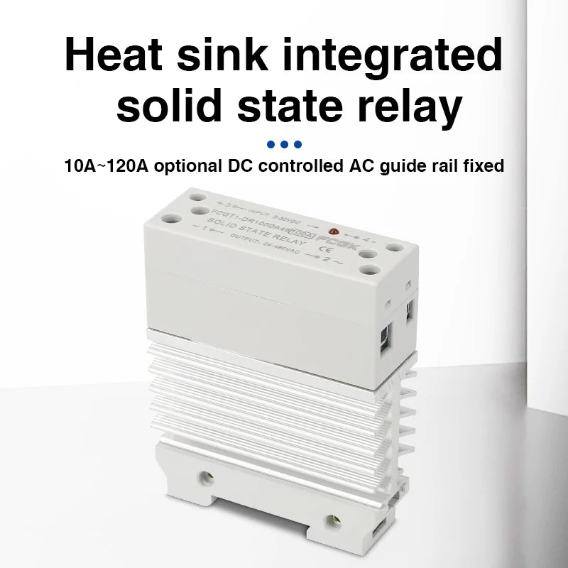 10A 25A 40A 60A 80A 100A Single Phase Slim SSR Solid State Relay With Heat Sink Industrial Relay DIN Rail Mount