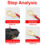 O-type Ground Lugs Terminal Cold-Pressed Copper Tab Wiring Nose Wire Lugs Crimp Wire Connector Eyelets Cable Connection Clamp