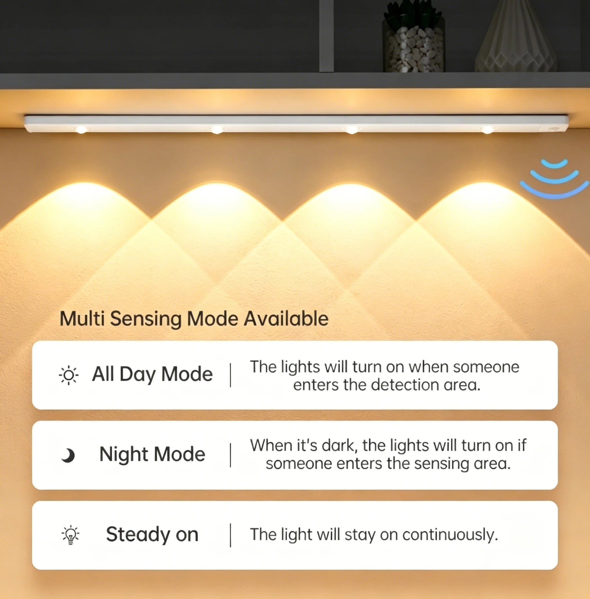 LED Cabinet Light USB Rechargeable Motion Sensor Dimmable LED Night Lamp For Kitchen Wardrobe Closet Home Lighting 20/30/40/50CM